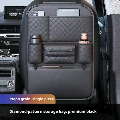 Multi-functional Car Seat Back Organizer High-Capacity Multi-Pocket Backseat Storage Bag Wear-Resistant Anti Kick Mat
