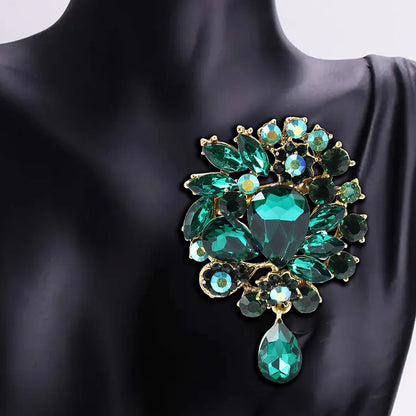 Beaut&Berry Vintage Crystal Glass Brooches for Women Unisex Rhinestone Pins Friends Party Gifts Banquet Jewellery Accessories