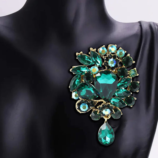 Beaut&Berry Vintage Crystal Glass Brooches for Women Unisex Rhinestone Pins Friends Party Gifts Banquet Jewellery Accessories