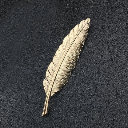 i-Remiel Gold Color Zinc Alloy Men's Leaf Brooches Accessories for Women