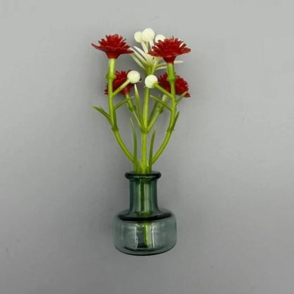 Flower Arrangement 3D Magnetic Vase Sticker Exquisite Decorative Magnetic Glass Vases With Flower Mini Vase Magnets Home