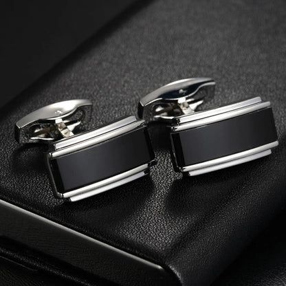 Round Cufflinks Mens For Business Shirt Wedding Party Men Cufflink Solid Cloth Rectangle Stripe Cuff links Accessories Wholesale