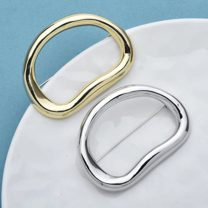 Wuli&baby Elegant Stainless Steel Geometric Brooches For Women Men 2-color Minimalist Party Office Brooch Pins Gifts