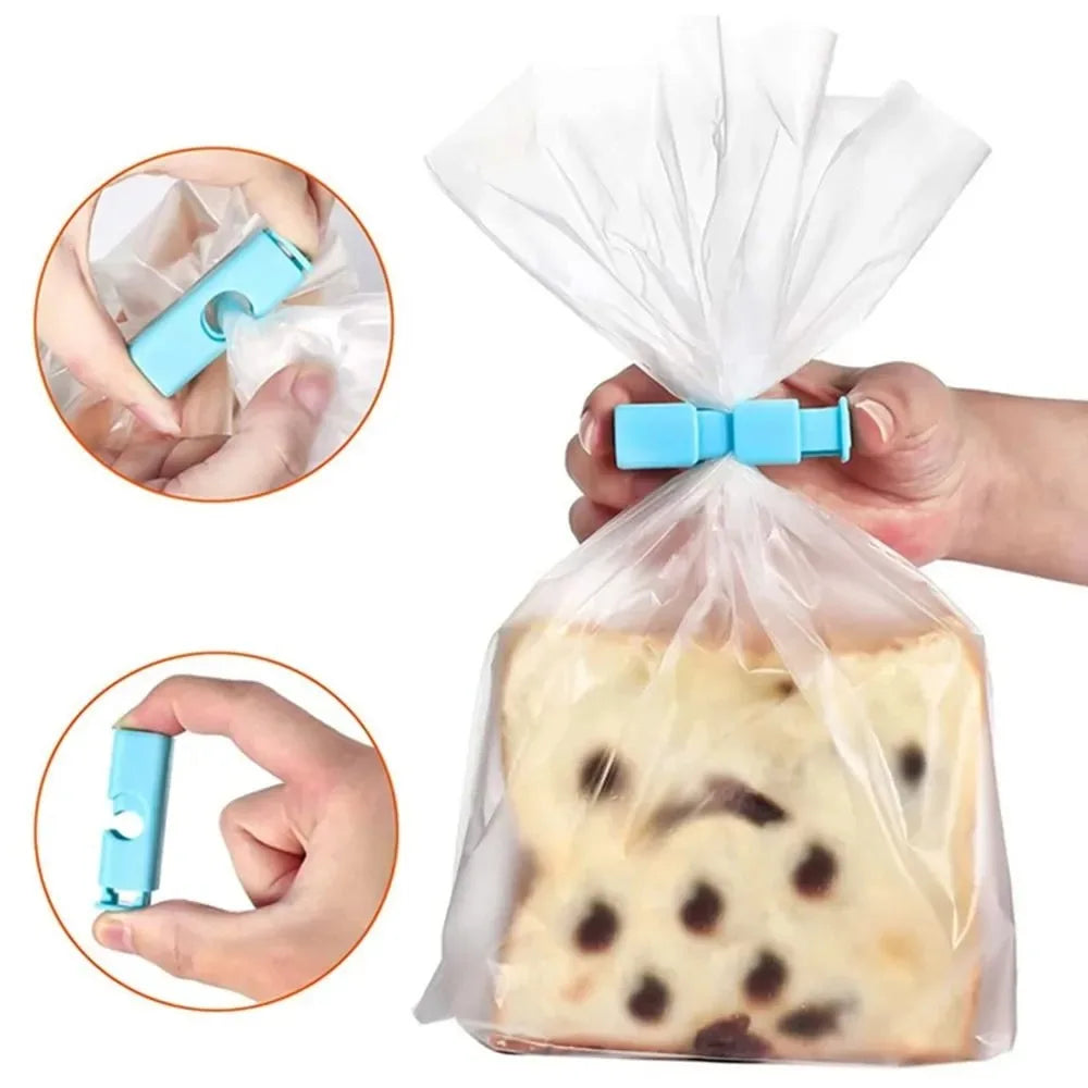 2pcs Food Sealing Bag Clip Reusable Fresh Food Storage Tools Plastic Sealer Clamp Snack Bread Seal Bag Home Kitchen Storage Clips
