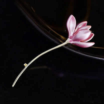 Fashion Exquisite Brooches for Women Girls Elegant Lotus Flower Metal Badges Brooches Casual Office Pins Suit Jewelry