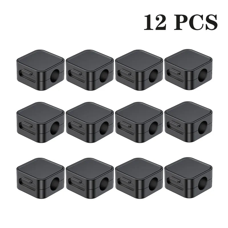 Rocoren Magnetic Cable Organizer Smooth Adjustable Cord Holder Magnet Desktop Cable Management Wire Protector Cable Clips Set