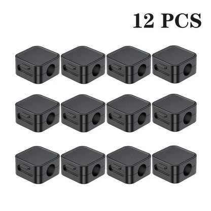 Rocoren Magnetic Cable Organizer Smooth Adjustable Cord Holder Magnet Desktop Cable Management Wire Protector Cable Clips Set