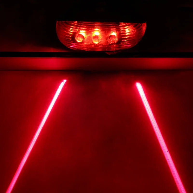Bicycle Bike LED Lights Waterproof Cycling Taillight Safety Warning Taillight MTB Bike Rear Tail Lights 2 Lasers 5 LED