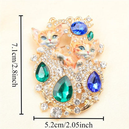 Baroque Vintage Cat Animal Design Men's Women's Brooch Pin，Jewelry Accessories, Wedding Holiday Party Couple Surprise Gift