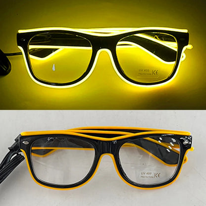 Light Up Led Glasses Neon Party Luminous Glasses EL Wire Glowing Sunglasses Novelty Gift for Adult Glow Bright Light Supplies