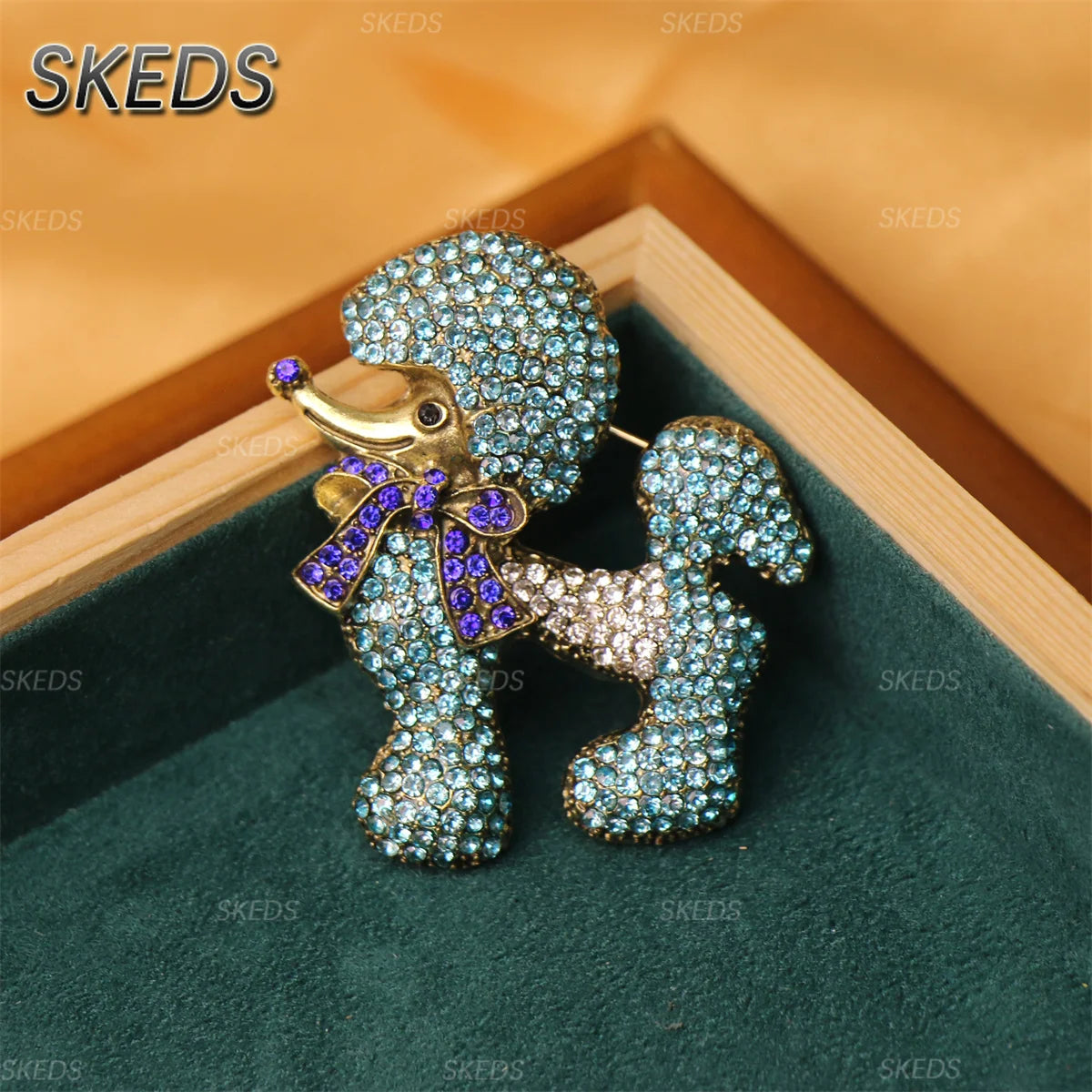 SKEDS Cute Dog Rhinestone Brooch for Women Multicolor Crystal Poodle Yorkshire Schnauzer Puppy Pin Animal Pet Jewelry Gift