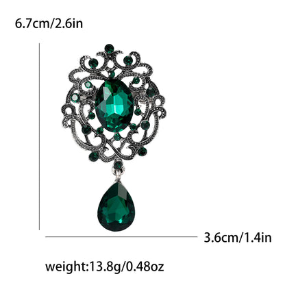 Rhinestone Flower Brooch for Women Unisex Trendy Crystal Glass Pendant Pins Event Funny Luxury Gifts New Year Friends Decoration