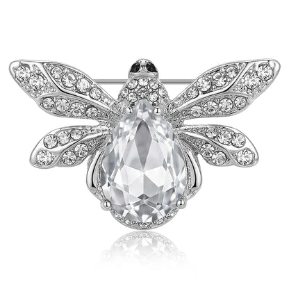 Beaut&Berry Luxury Crystal Bee Brooches for Women Unisex Insect Pins Casual Party Jewelry Accessories Gifts Decoration