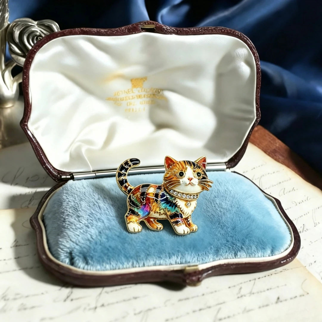 Baroque Luxury Cartoon Cat Animal Design Brooches for Men and Women, Jewelry, Fashion Accessories, Wedding, Holiday, Party Gifts