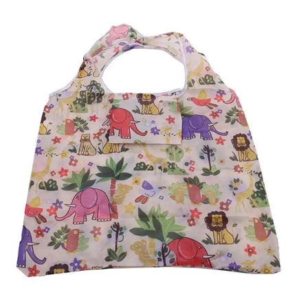 Shopping Bags Fashion Portable Various Prints and Large Capacity Convenient Nylon Easy to Fold Package Travel Essential