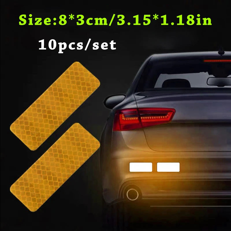 5pcs/set Car Bumper Reflective Safety Strip Stickers Car Reflective Sticker Reflective Warning Safety Tape