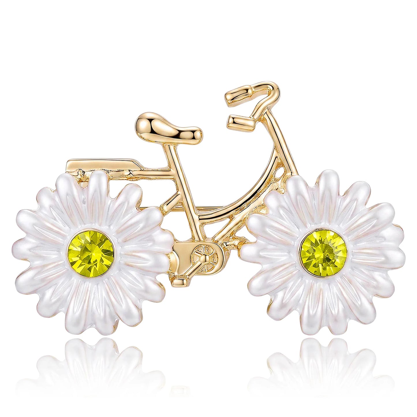 Beaut&Berry Luxury Enamel Bicycle Brooches for Women Unisex Transport Pins Casual Party Jewelry Accessories Gifts Decoration