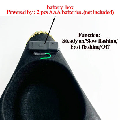 LED Glowing Cowgirl boy Hat Neon Luminous Bride Hat For Holiday Light Up Supplies Fluorescent Party Props Bachelorette Party Hat