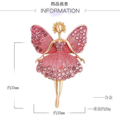 Fashionable and cute angel brooch with full diamond alloy clip