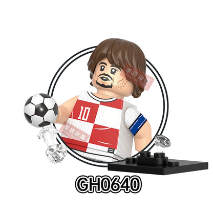 2026 NEW World Famous Football Players Figurine Messi Ronaldo Neymar Lewandowski Mini Action Building Block Model Toy Kids Gifts