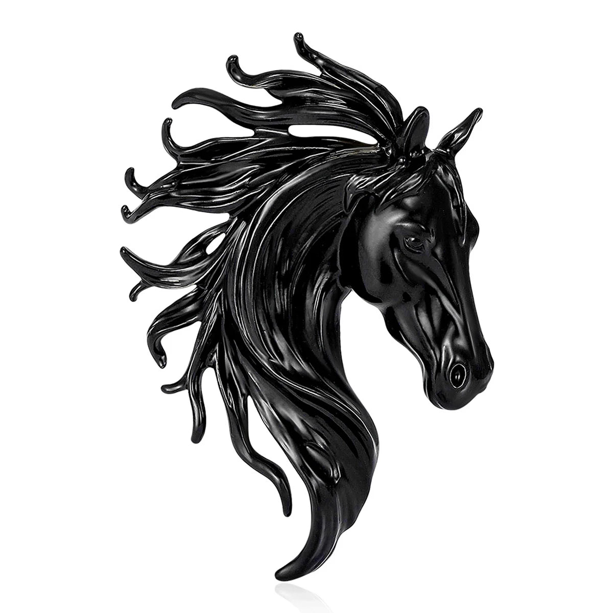 Beaut&Berry Trendy Enamel Horse Head Brooches for Women Zodiac Animal Pins Casual Party Accessories New Gifts Friends Decoration