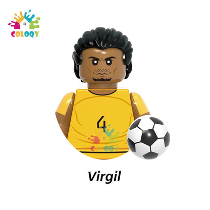Kids Toys World Famous Football Stars Building Blocks Sport Player Mini Action Figures Golden Cup Toys For Boys Birthdays Gifts