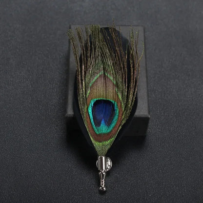 i-Remiel Long Needle Brooch Scarf Feather Brooch Korean Men's Jewelry Fabric Brooches and Pins Korea Suit Wedding Accessories