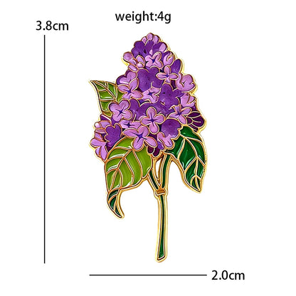 AniPins Cute Flower Pins 7-design Enamel Orchid Lilac Flower Metal Brooch Pin On Backpack Clothes Lapel Badge Friends Gifts