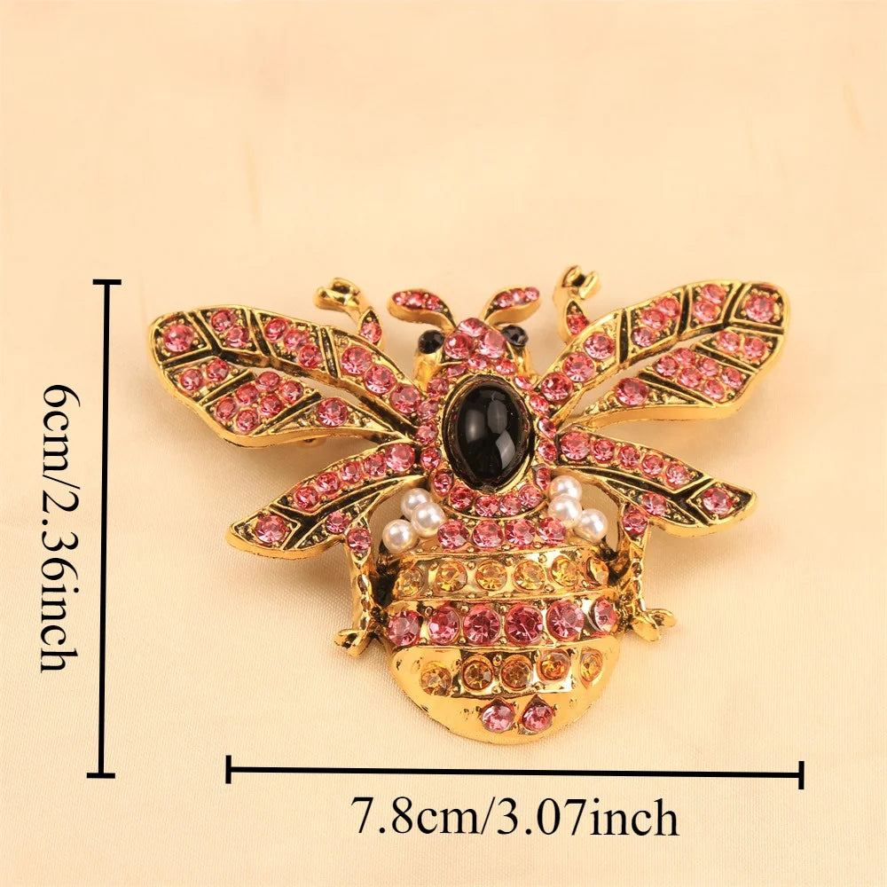 Baroque Luxury Beautiful Bee Insect Design Brooch for Men and Women, Jewelry Accessories, Wedding Holiday Party Gift