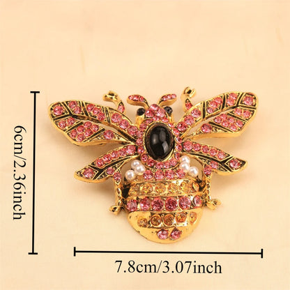 Baroque Luxury Beautiful Bee Insect Design Brooch for Men and Women, Jewelry Accessories, Wedding Holiday Party Gift