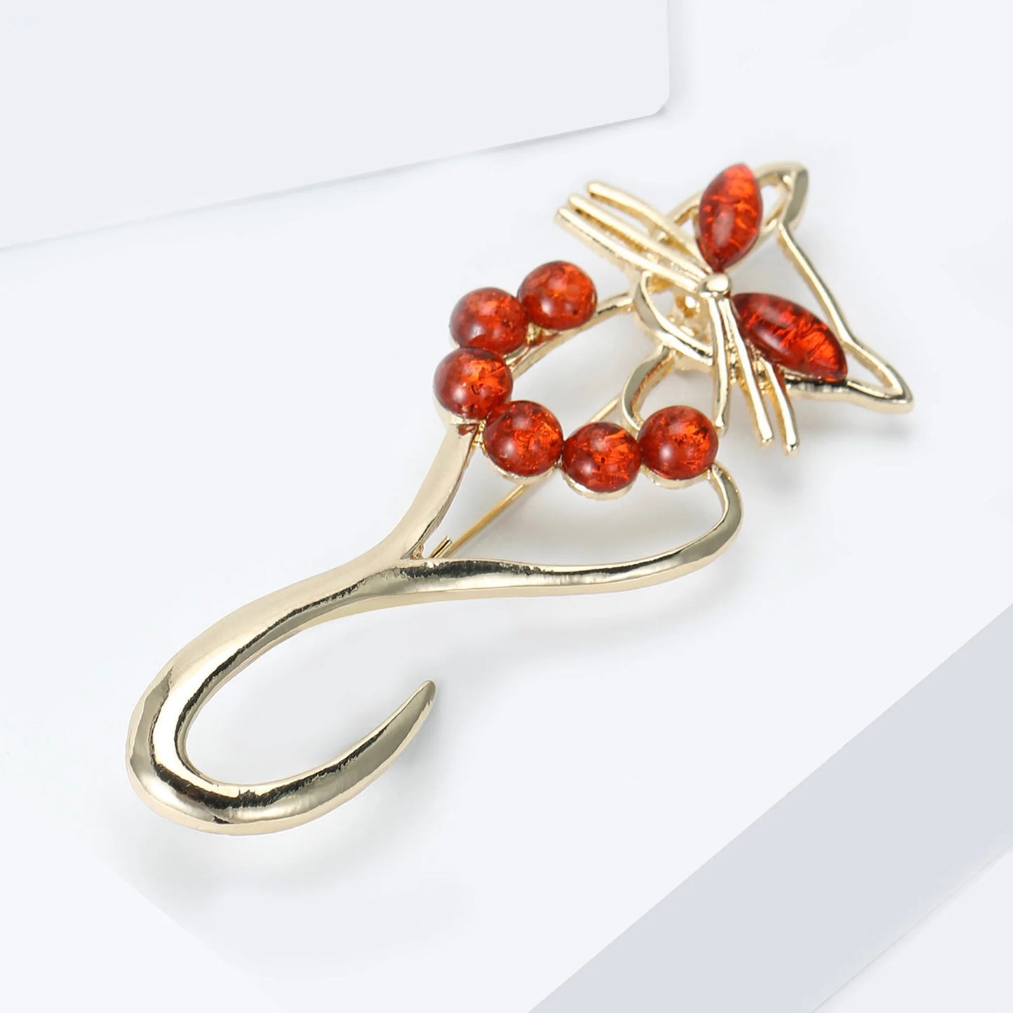 Beaut&Berry Trendy Simple Hollowed Out Cat Brooches for Women Unisex Animal Pins Casual Party Jewelry Accessories Gifts
