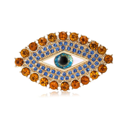 Beaut&Berry Trendy Rhinestone Devil's Eye Brooches for Women Beautiful Pins Friends Party Gifts Banquet Jewellery Accessories