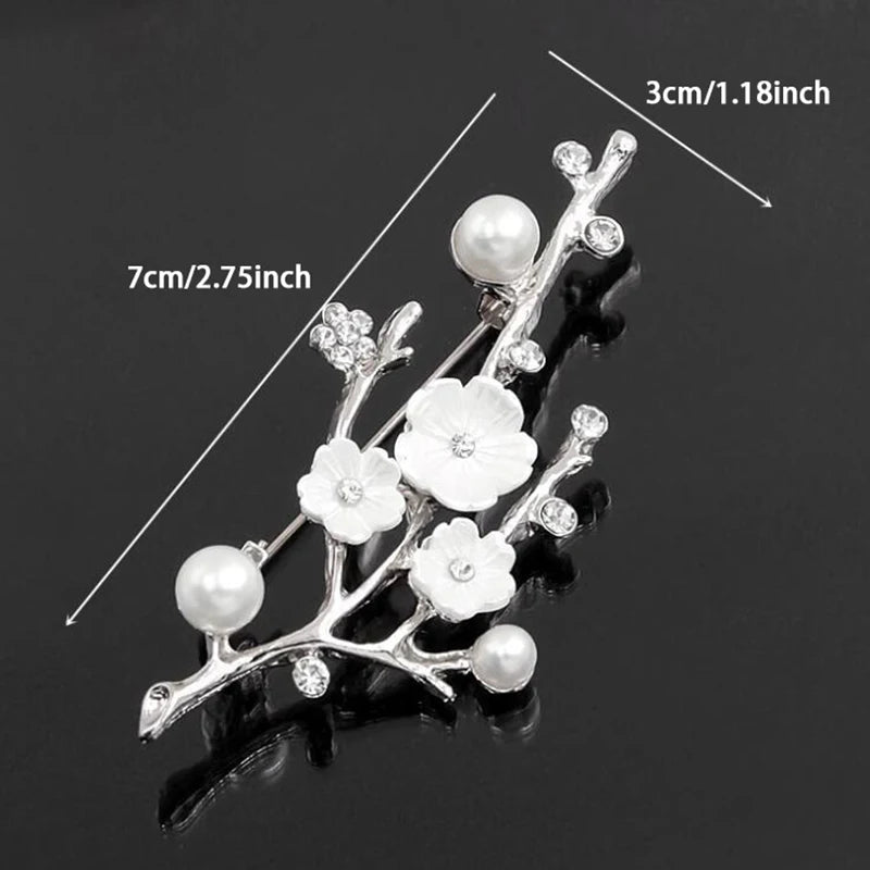 1pc Luxury New Tulip Flower Brooch Elegant Design Sense Rose White Stone Jewelry Collar Pin Jewelry