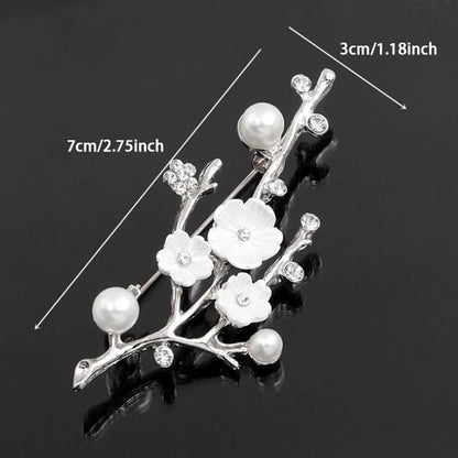 1pc Luxury New Tulip Flower Brooch Elegant Design Sense Rose White Stone Jewelry Collar Pin Jewelry