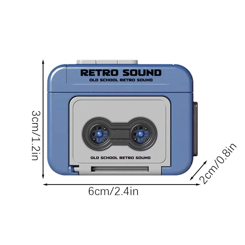 1Pcs Retro Recorder Keychain 15S Recorder Cassette Tape Keyring Student Bag Pendant Couple Friends Gift