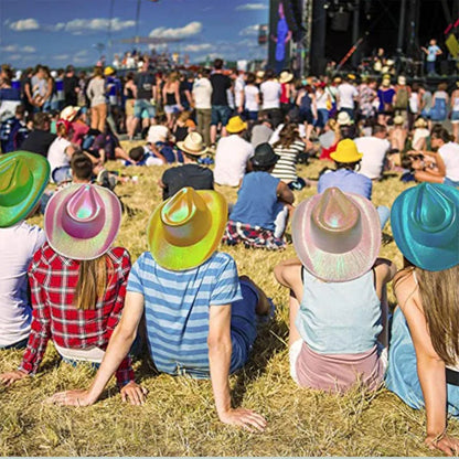 LED Glowing Cowgirl boy Hat Neon Luminous Bride Hat For Holiday Light Up Supplies Fluorescent Party Props Bachelorette Party Hat