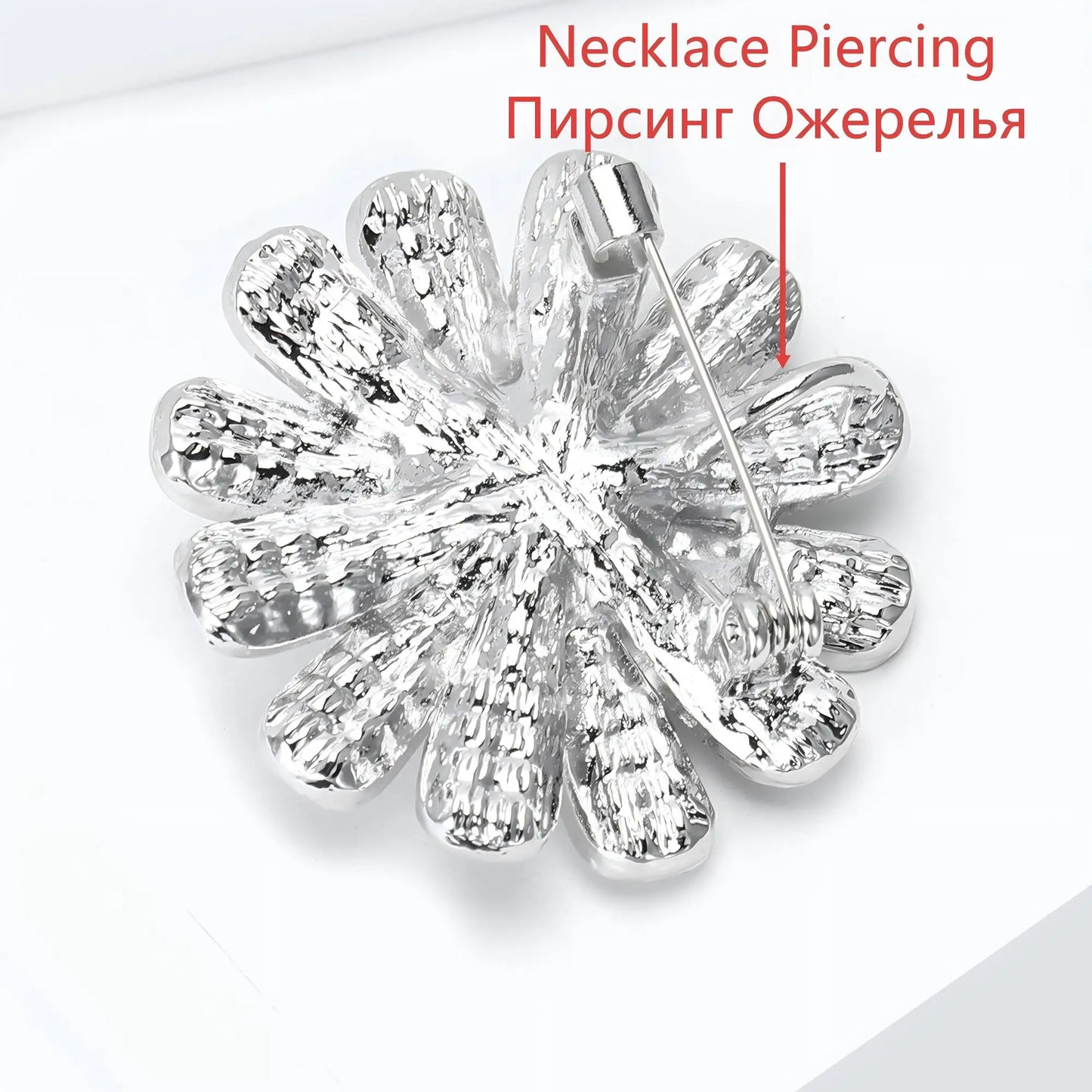Beaut&Berry Luxury Rhinestone Chrysanthemum Brooches for Women Unisex Plant Pins Casual Party Jewelry Accessories Gifts