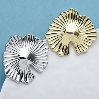 Wuli&baby Stainless Steel Lotus Leaf Brooches For Women Unisex 2-color Easy-match Plants Party Office Brooch Pins Gifts