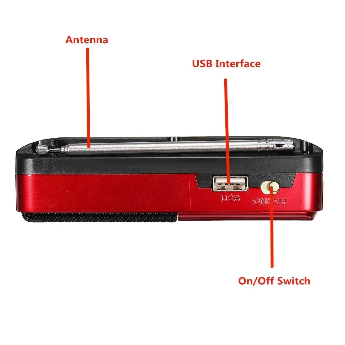Portable Rechargeable Mini FM Radio Player Multi-function Plug-in Card Compact Design for Travel