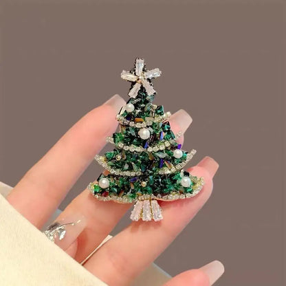 Wuli&baby Interesting Pooping Dog/Christmas tree Brooches For Women Enamel Lovely Shitting Puppy Party Casual Brooch Pins