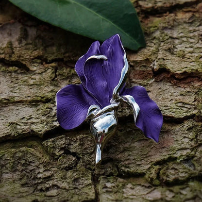 Beaut&Berry Classic Enamel Phalaenopsis Orchid Brooches for Women Plant Flower Pins Casual Party Friends Accessories New Gifts