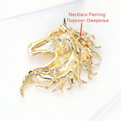 Fashion Horse Brooches for Women Unisex Zodiac Animal Pins keychain Event Party New Year Gifts Jewelry Decoration Accessories