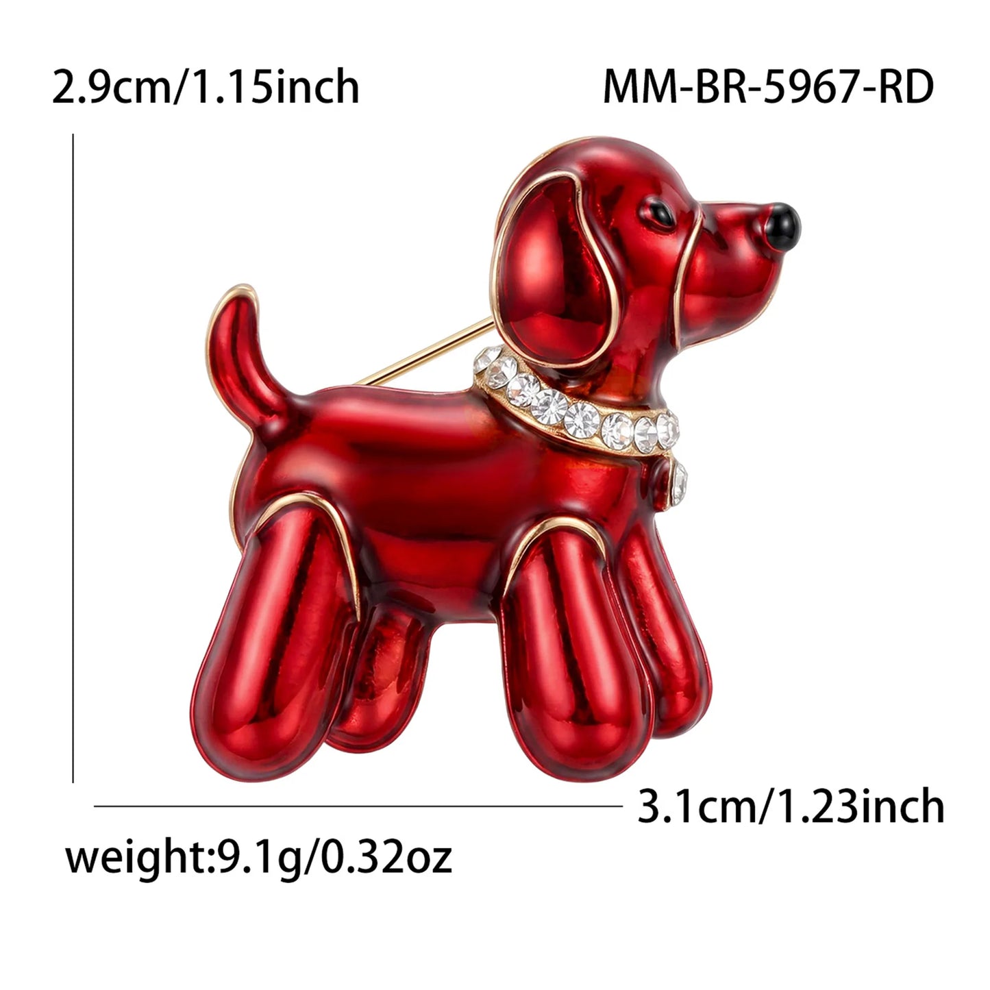 Beaut&Berry Trendy Enamel Dog Brooches for Women Unisex Animal Pins Casual Party Jewelry Accessories Gifts Decoration