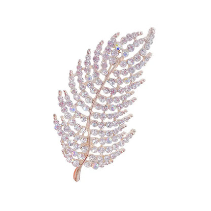 Baroque Luxury Feather Design Men's and Women's Brooch Pins，Wedding Jewelry Accessories，Holiday Party Couple Surprise Gift