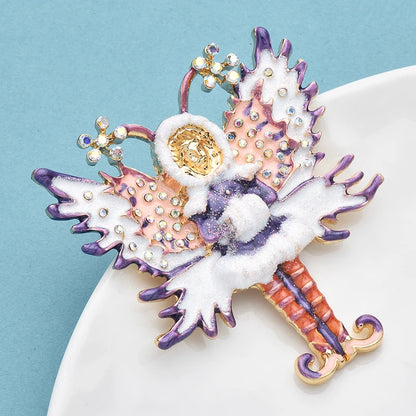 Wuli&baby Vintage Winter Elf Brooches For Women Unisex Lovely Enamel Angel Butterfly-spirits Party Clothes Pins Gifts