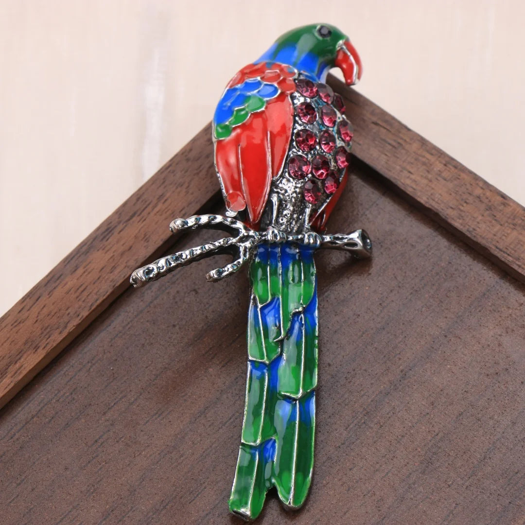 Baroque Luxury Parrot Design Brooch for Men and Women, Jewelry, Fashion Accessories, Couple's Gift, Holiday Party Gift