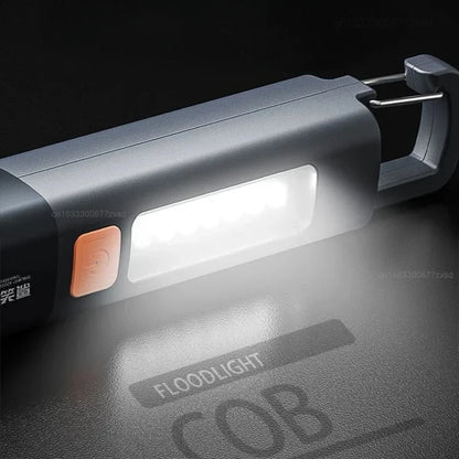 Mijia Outdoor Flashlight Portable Strong Lights Variable Focus with Floodlight Side Lights Long Range USB Rechargeable LED Lamp