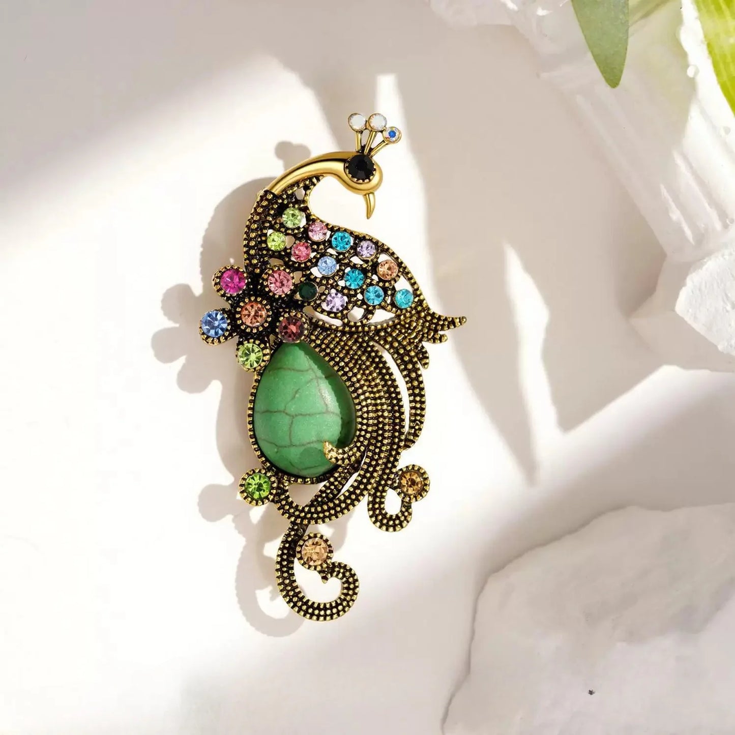 Rhinestone Peacock Brooch for Women Unisex Animal Pins Party Backpack Gifts Jewelry Accessories