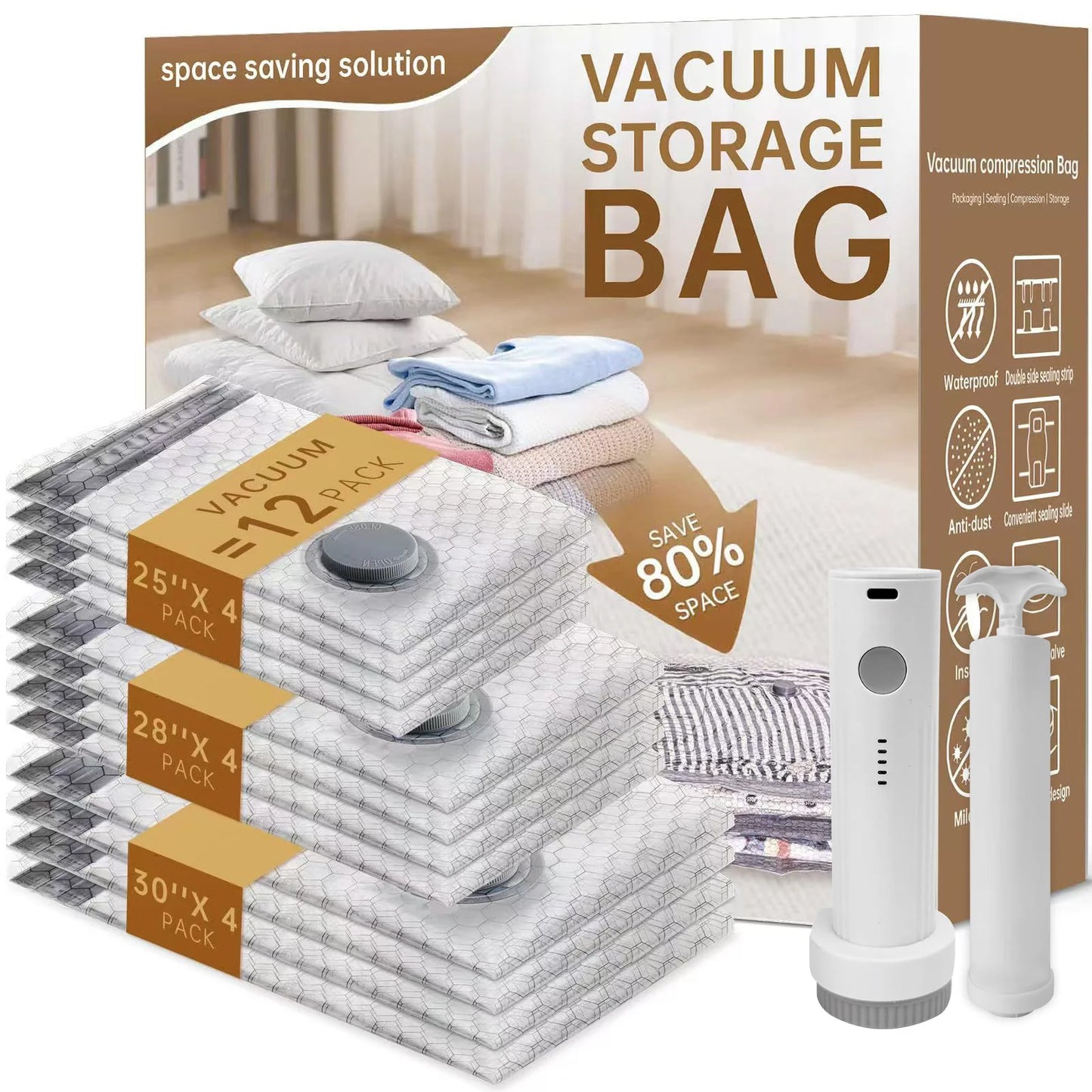 Vacuum Compression Bag Travel Storage Bag Thickened for Clothes, Quilts, Down Jackets, and Suitcases