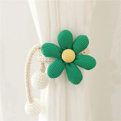 1pc Cute Magnetic Buckle Curtain Buckle Clip Flower Shape Pearl clasp Curtain Tieback Curtain Holders Kids Room